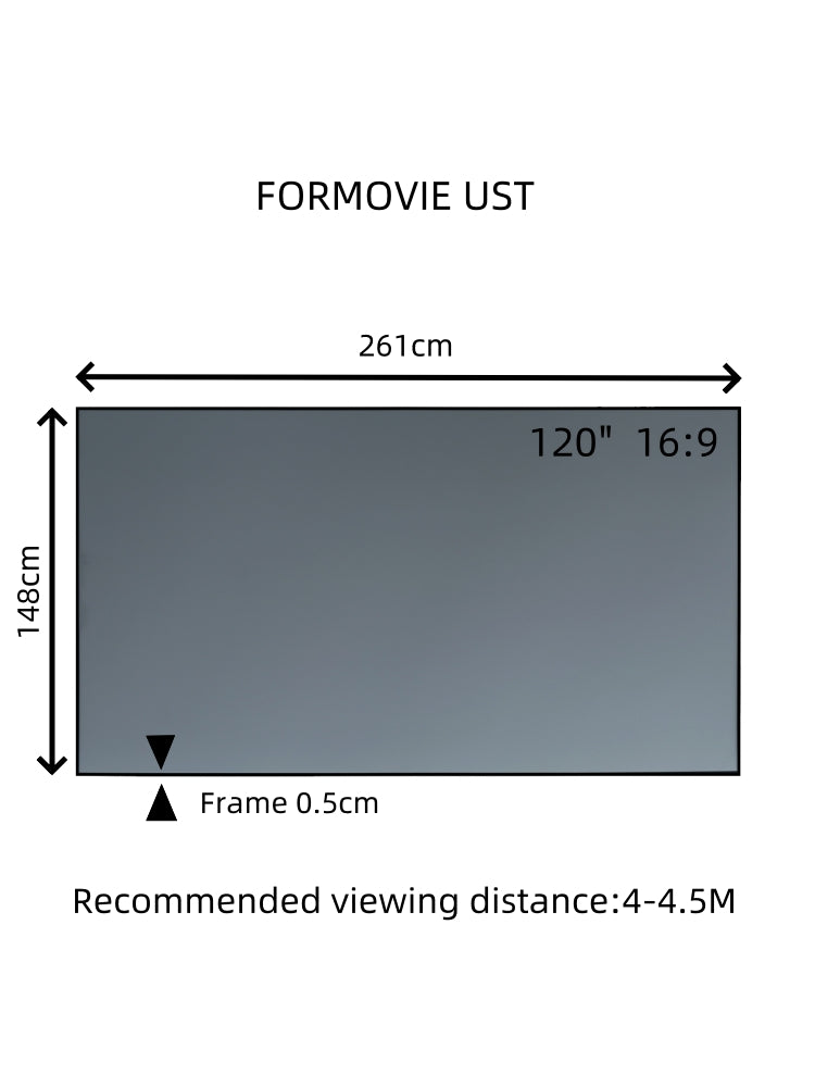 Formovie 80-120“ Inch Fresnel ALR Ultra Short Throw Projector Screen For UST