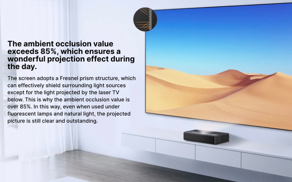 Formovie 80-120“ Inch Fresnel ALR Ultra Short Throw Projector Screen For UST