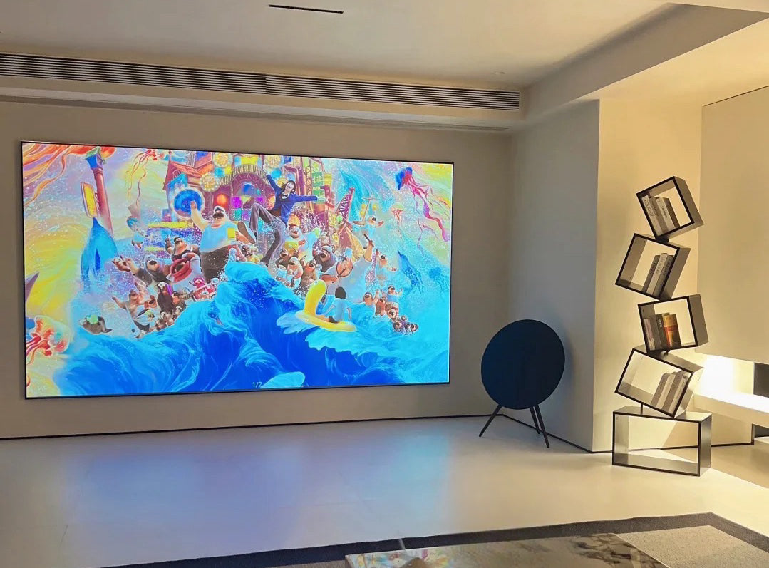 ProView 4K 72"-150"White Crystal Projection Screen, Featuring A Fixed Frame, Suitable For Any Projector