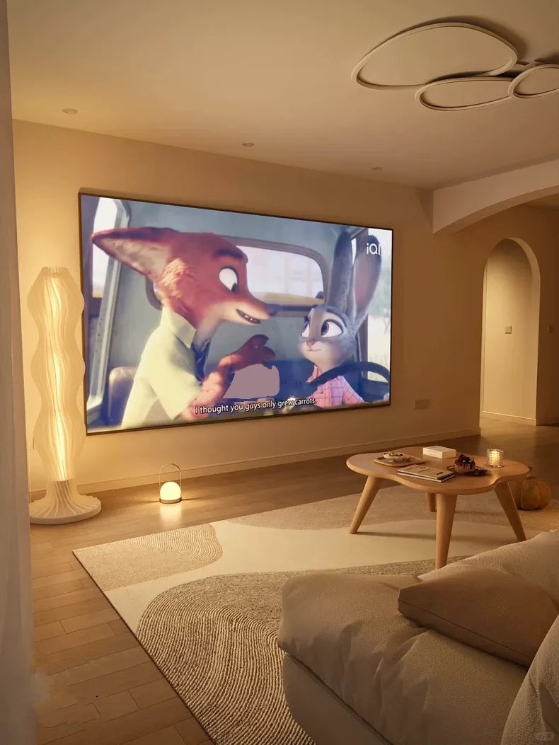 ProView 8K 72”-200” Silver Diamond Projection Screen, Featuring A Fixed Frame, Perfect For Short-throw And Long-throw Projectors