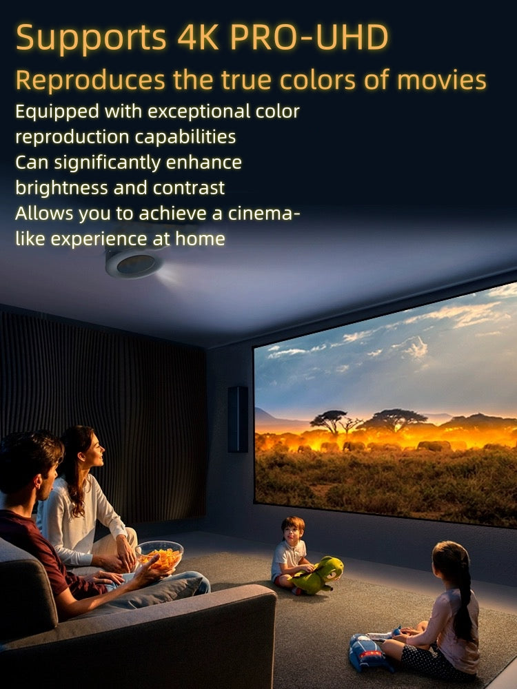 ProView 4K 72”-150” Dusk Grey Projection Screen, Featuring A Fixed Frame, Suits For 1500+ Lumens Projectors