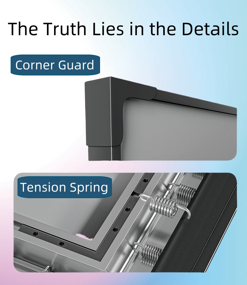 ProView 4K 72”-150” Dusk Grey Projection Screen, Featuring A Fixed Frame, Suits For 1500+ Lumens Projectors