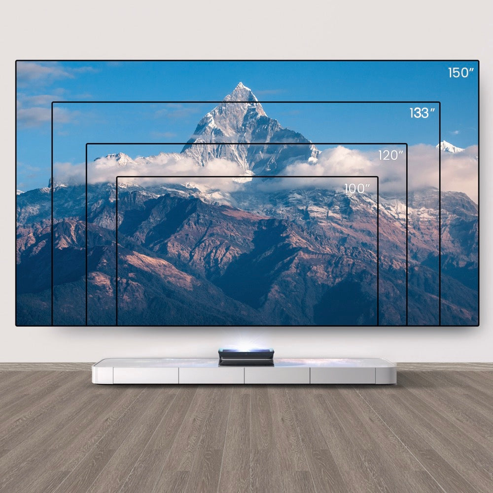 ProView 4K 72”-150” Dusk Grey Projection Screen, Featuring A Fixed Frame, Suits For 1500+ Lumens Projectors