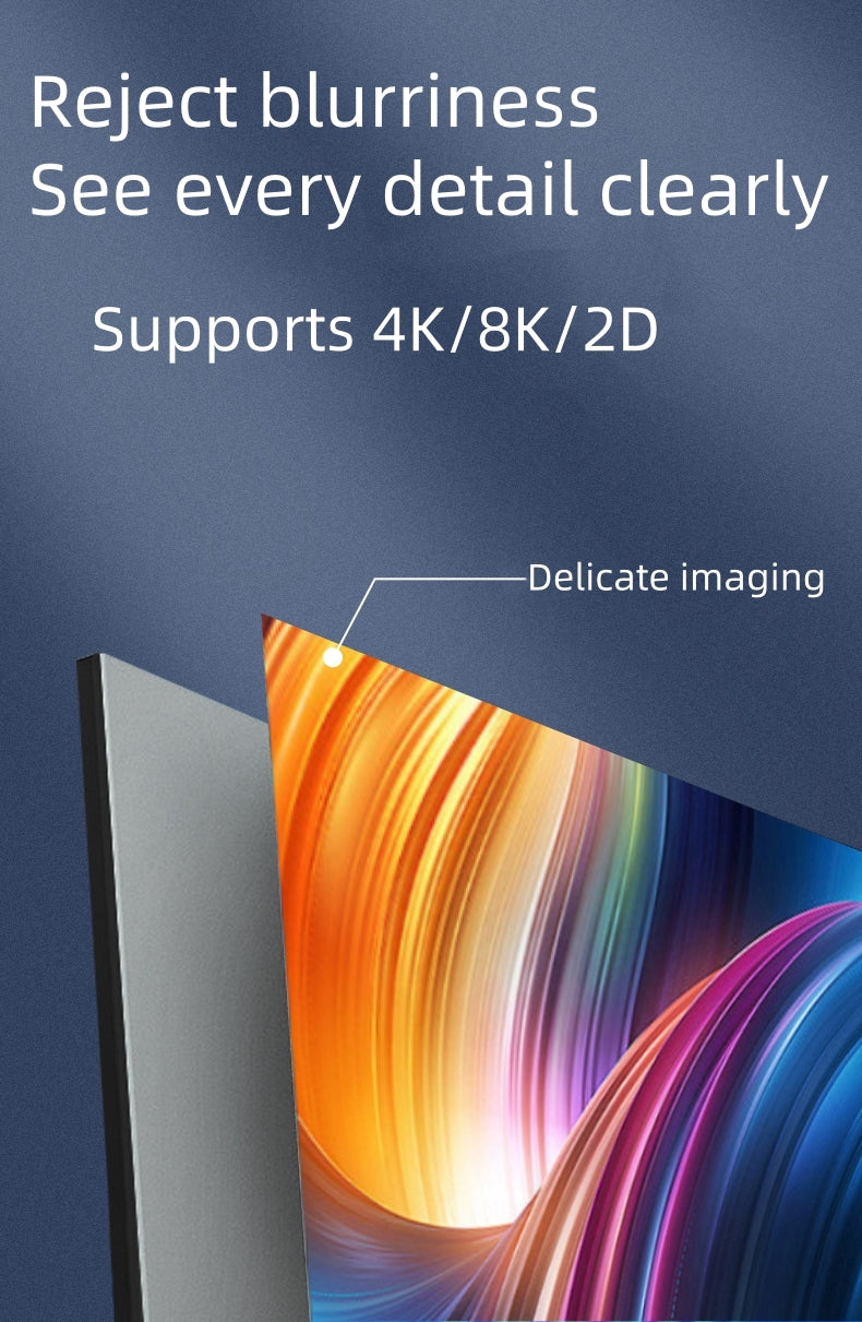ProView 4K 72”-150” Dusk Grey Projection Screen, Featuring A Fixed Frame, Suits For 1500+ Lumens Projectors