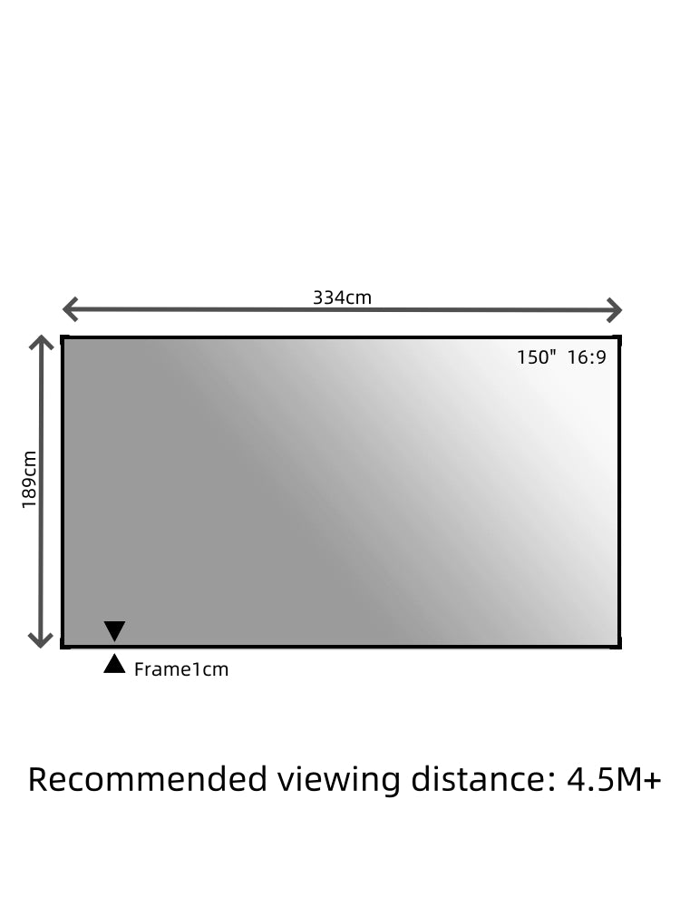 ProView 8K 72”-200” Silver Diamond Projection Screen, Featuring A Fixed Frame, Perfect For Short-throw And Long-throw Projectors