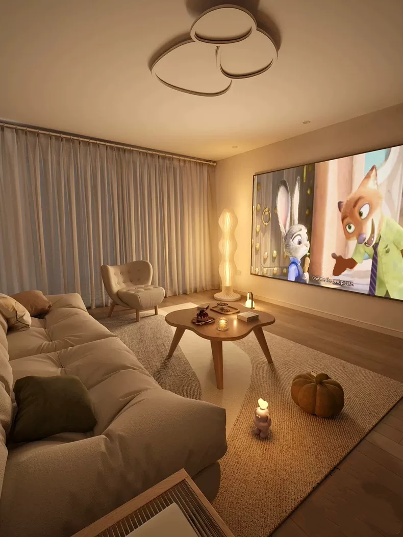 ProView 4K 72”-150” Dusk Grey Projection Screen, Featuring A Fixed Frame, Suits For 1500+ Lumens Projectors