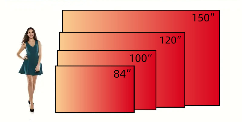 ProView 4K 72”-150” Dusk Grey Projection Screen, Featuring A Fixed Frame, Suits For 1500+ Lumens Projectors